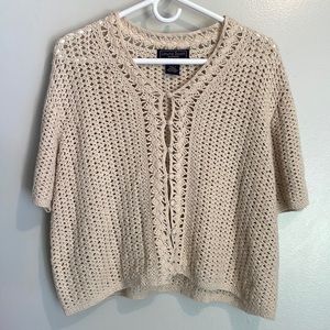Laura Scott Crochet Short Sleeve Cardigan Size 16/18W